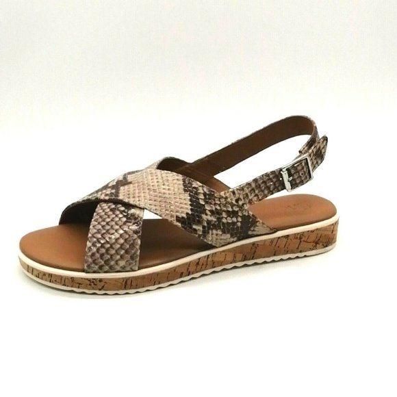 Find Shoes - Find Womens Leather Slingback Sandals Beige  9 NEW